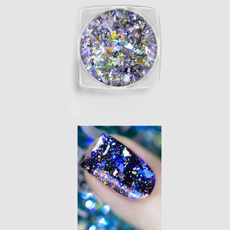 

1 коробка хлопьев для ногтей хамелеон нерегулярная алюминиевая фольга УФ-гель лак для ногтей блестки маникюр художественный декор блестящая пудра 1PC