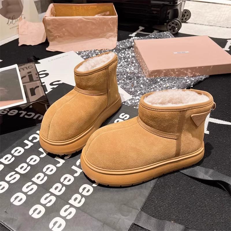 Warm Thick-soled Snow Boots Women's 2025 New Winter Outdoor Piled Thickened Big-headed Short Boots Northeast Cotton Shoes