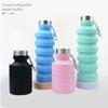New Product Release  800ml Creative Silicone Folding Water Bottle  Student Outdoor Sports Water Bottle With Large Capacity