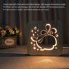 Whale Pattern Wooden 3D LED Light Hollow Carving 3D Wood Light  Gift Novel
