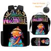 3Pcs FORTNITE Cartoon Kids Backpack Set, Lunch & Pencil Bag,Lightweight Durable,Boys & Girls Ages 5-11, Free 3D Printed Keychain