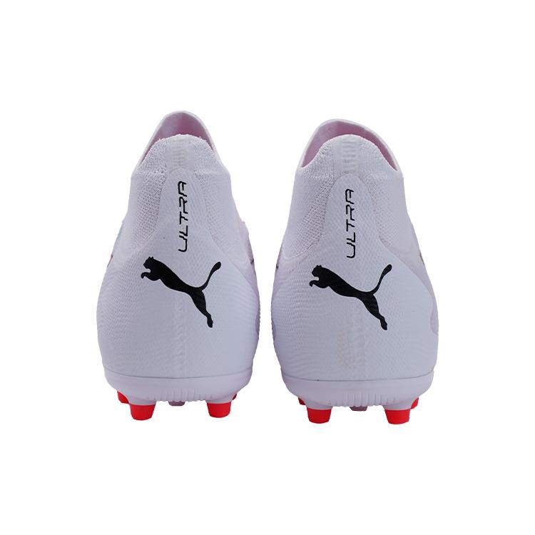 Puma Ultra Pro High-End High-Top Casual Comfortable Breathable MG (Rubber Short Studs) Fabric Soccer Shoes Men soccer shoes White Red 107508-01