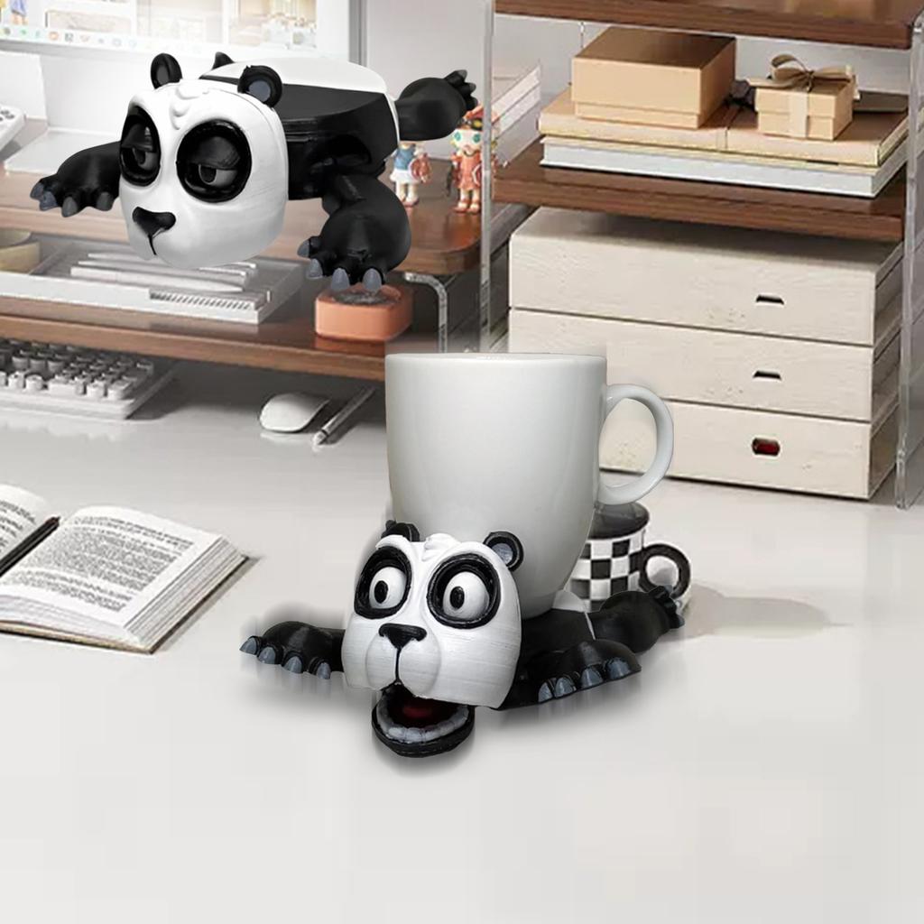 3D Panda Turtle Coasters with Funny Expression When You Put a Glass On His Back,Panda Turtle Cup Holders,Gag Gift for Panda Turtle Lover