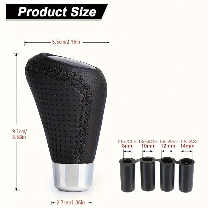 Universal 5 Speed Manual Leather Red Stitch Gear Shift Knob Car Gear Stick Shift Knob Lever Manual Transmission M8 M10 M12