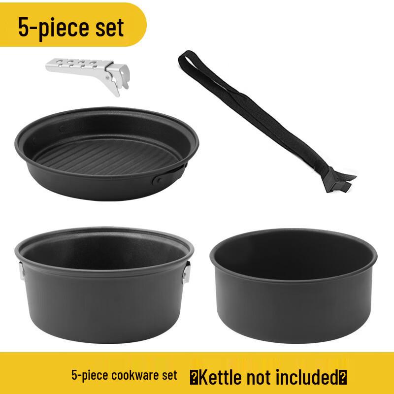 Outdoor Portable 5-Piece Camping Cookware Set