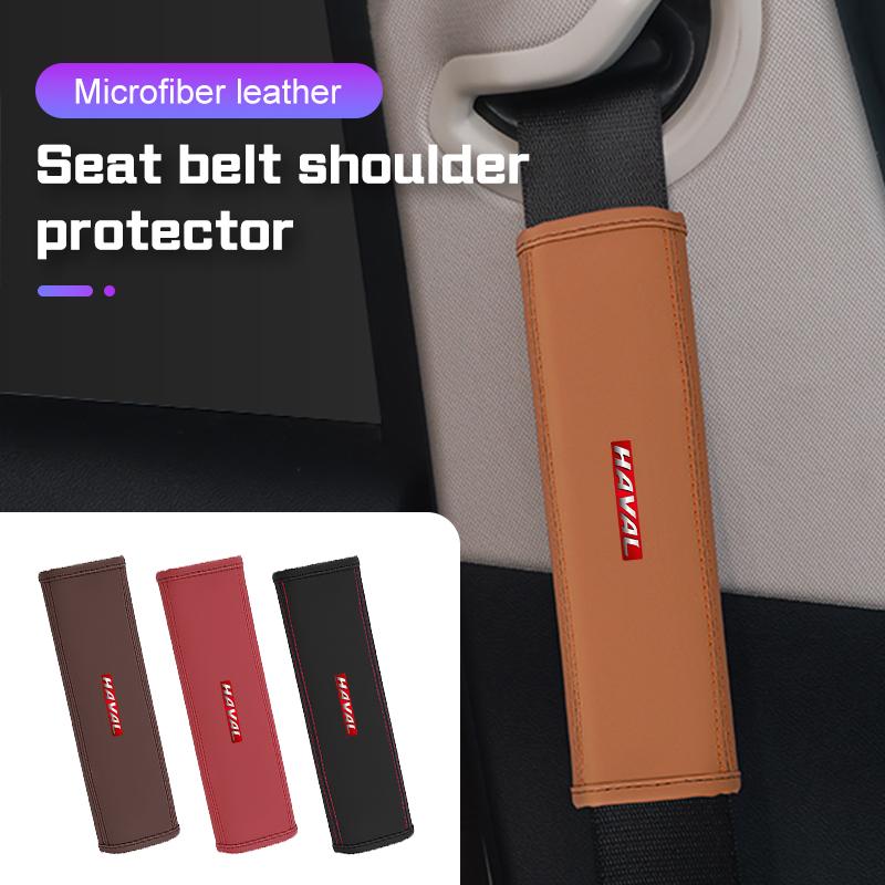 Car Leather Shoulder Protector Pad For Haval H6 Jolion H9 F7X F7 Dargo H1 H2S M6 H3 H4 H5 H7 Auto Safety Belt Cover Accessories