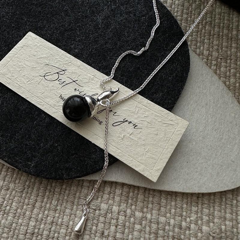 S925 Sterling Silver Korean Version of Niche Design Retro Sweater Chain Korean Fashion Simple and Minimalist