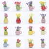 6/8Pcs Mini Ceramic Vase Refrigerator Magnet Home Office Kitchen Locker Fridge 3D Miniature Flower Vase Magnetic Decoration Ornament