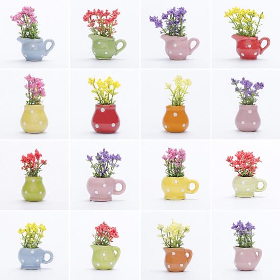 6/8Pcs Mini Ceramic Vase Refrigerator Magnet Home Office Kitchen Locker Fridge 3D Miniature Flower Vase Magnetic Decoration Ornament