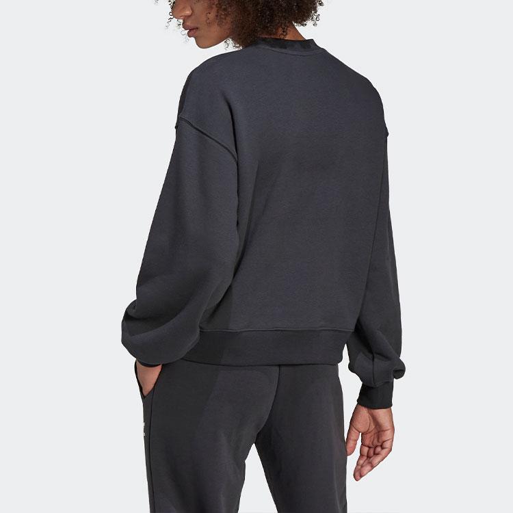 Adidas Originals Trefoil Logo Sports Crewneck Sweatshirt Women sweatshirt Carbon-Black HU1605