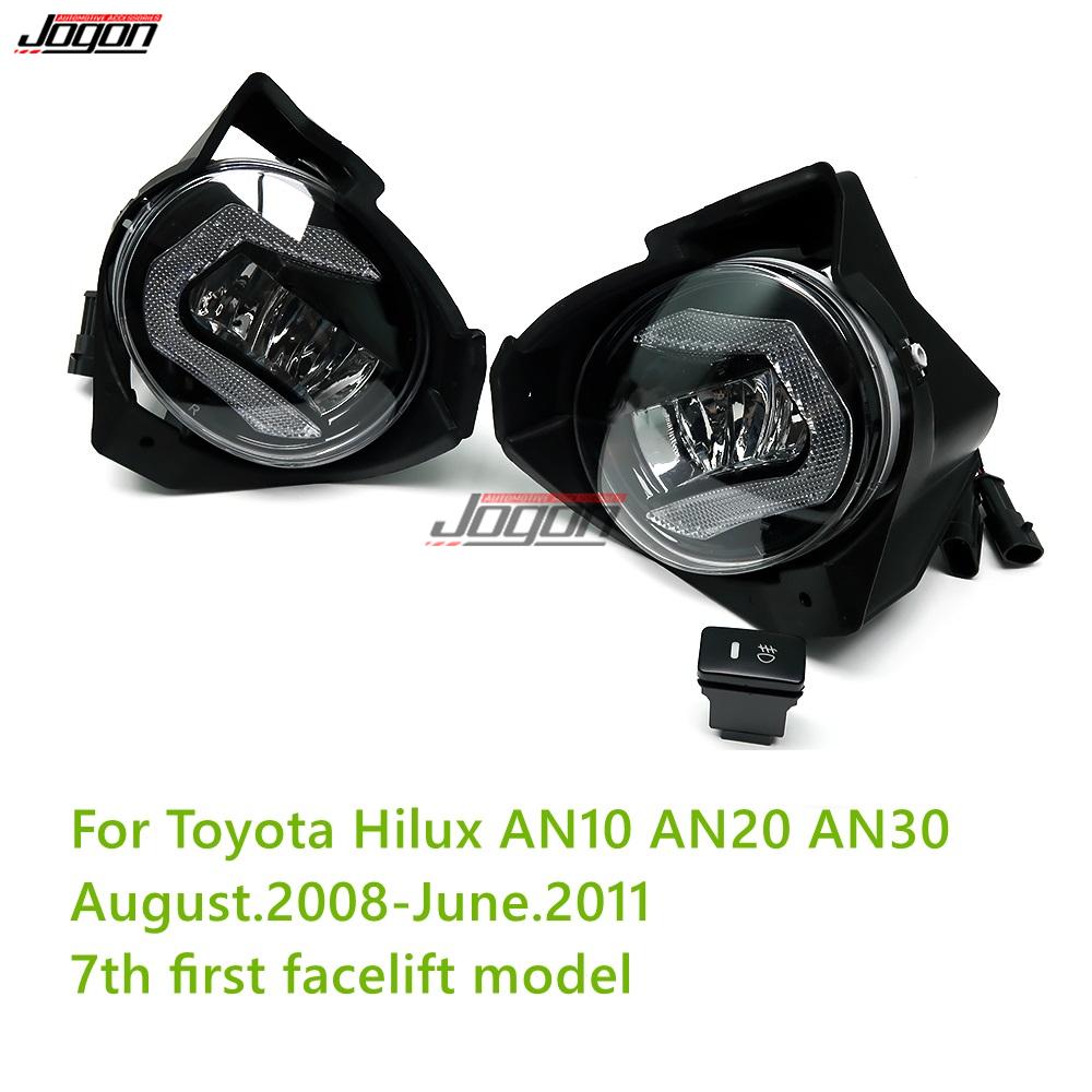 

For Toyota Hilux AN10 AN20 AN30 2008-2015 Car Front Bumper Headlight Fog Lamp LED Dynamic Turn Signal Daytime Running Light DRL 2008-2011
