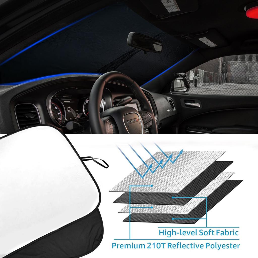 Foldable Windshield Sun Shade for Dodge Charger 2011-2024 Front Window Shades Protector Chevy Tahoe Sun Shade Auto Accessories
