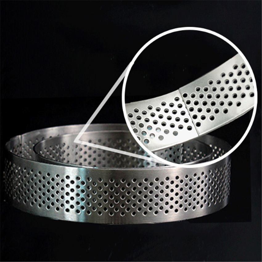 Stainless steel mousse ring mold circular tower ring with holes French oval cake cheese DIY baking tool