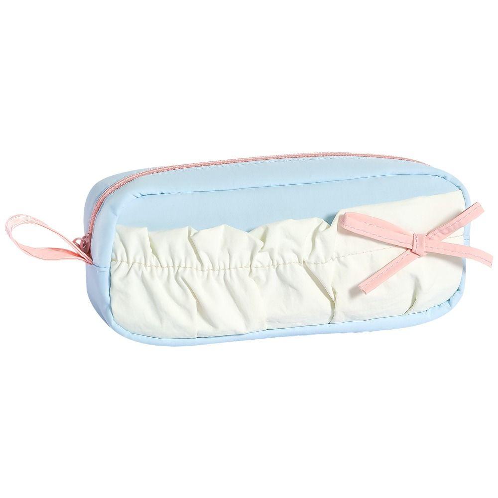 Multi-layer Pen Bag Color-blocking Stationery Storage Bag Portable Pencil Case  Students Gift