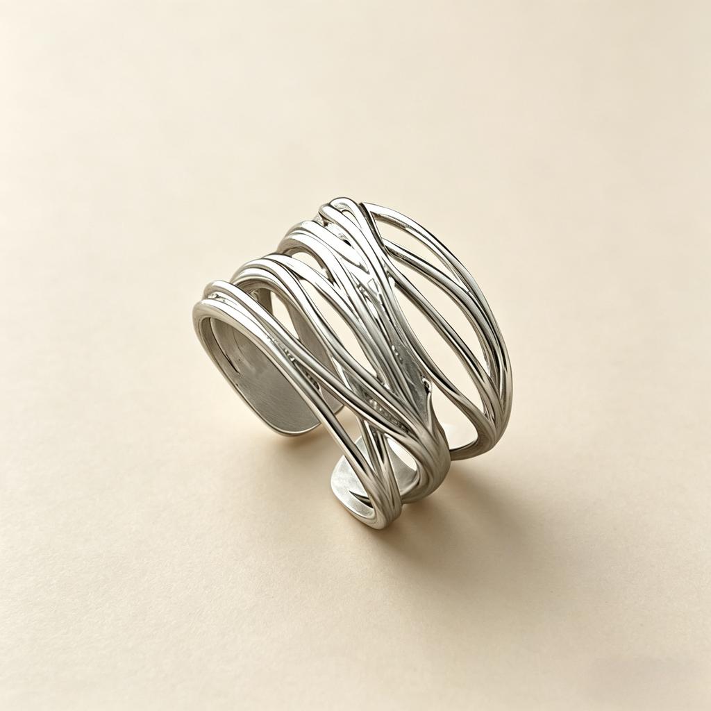 925 Sterling Silver Multi Layer Open Rings For Women Fashion Minimalist Irregular Line Cross Rings Statement Jewelry Party Gifts
