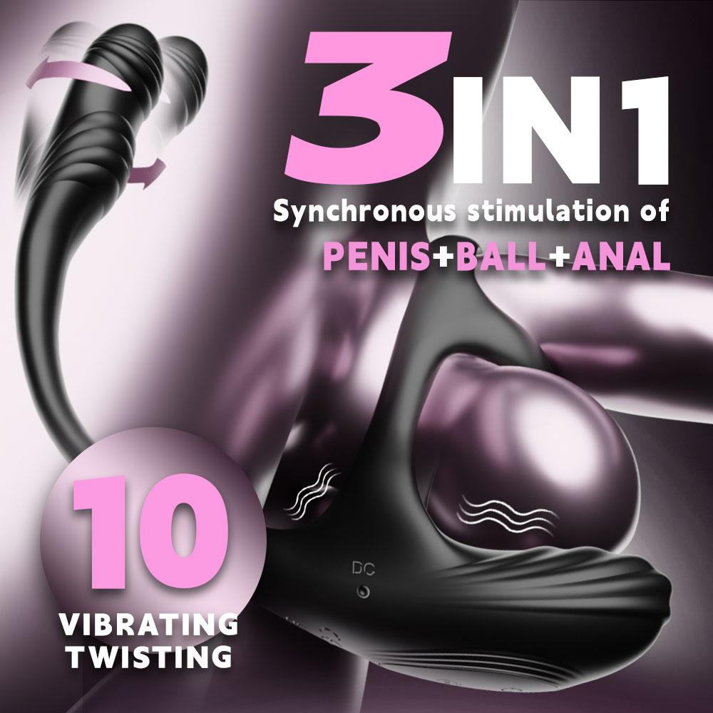 APP Controlled Male Prostate Massager Penis Ring Anal Plug Toy Delay Ejaculation Rotating Anal Plug Vibrator Adult Male Toy