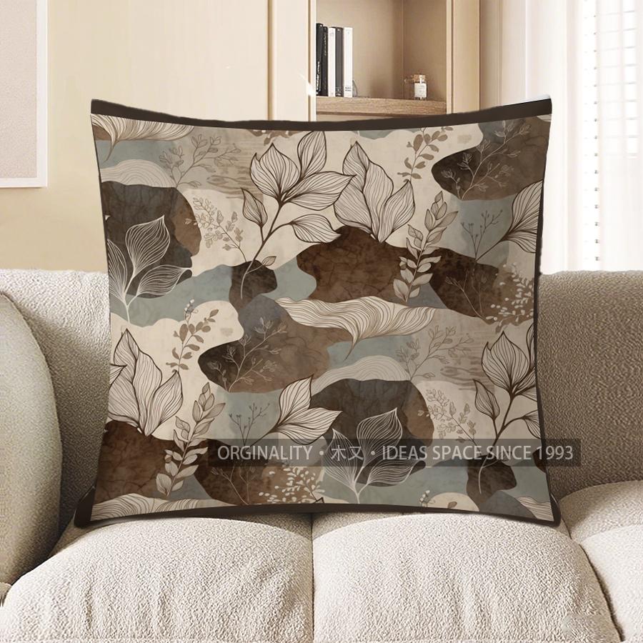 2D Floral Patterned Throw Pillow Covers For Home Pattern Cushion Cover Suitable For Sofa Bedroom Car Pillow Cover