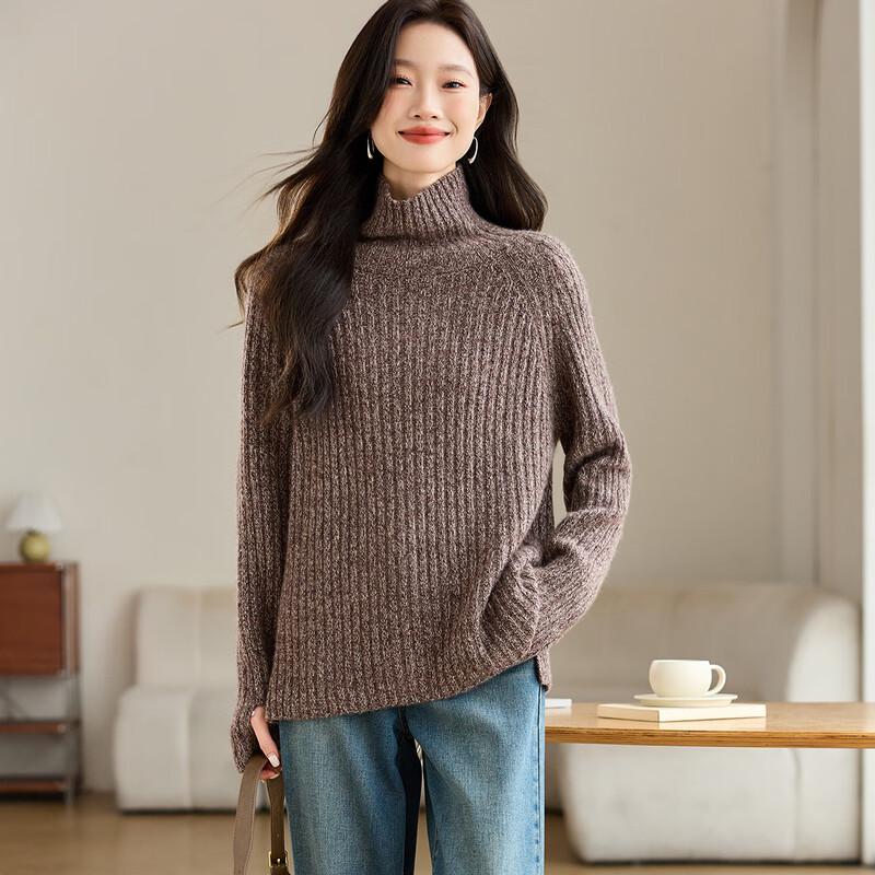 Srcr Women's High-Neck Cashmere Blend Thick Sweater