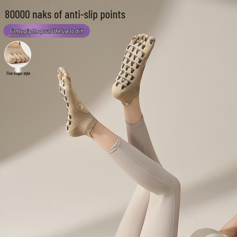

Non-Slip Five-Toe Yoga & Pilates Cotton Socks for Women One Size