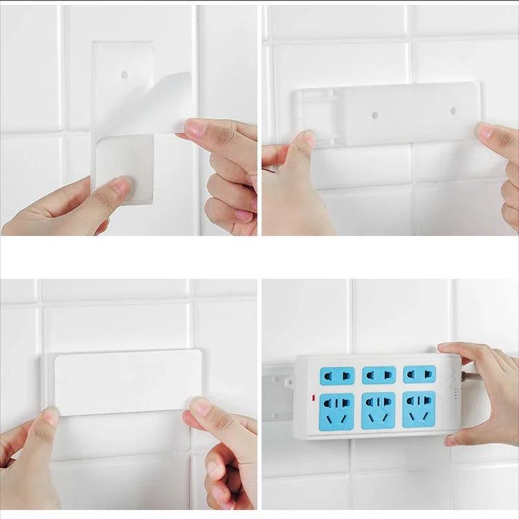 1/2/5/10PCS Self-Adhesive Desktop Socket Fixer Hanging Power Strip Cable Organizer Wall Holder Fixator Removable Wall-Mounted