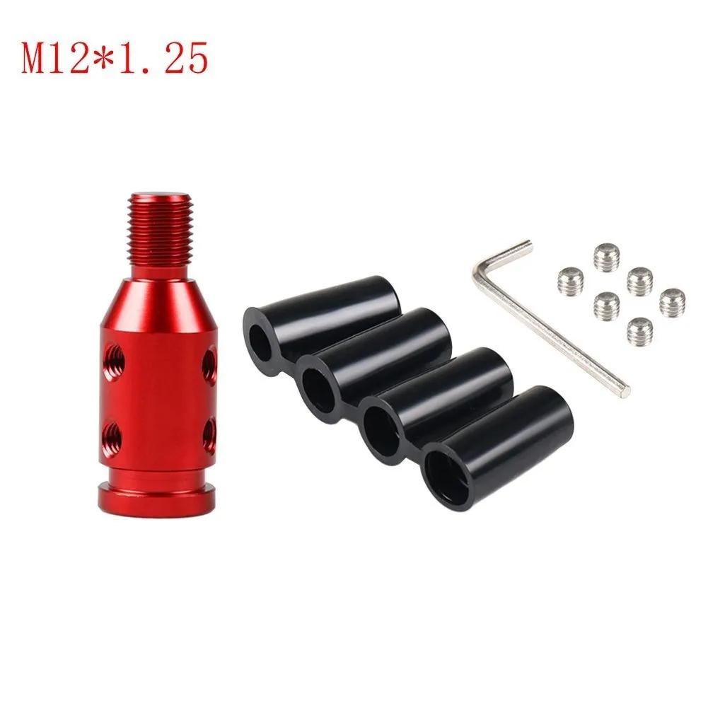 Universal Aluminum Alloy Car Auto Gear Manual Shift Knob Adapter Black for Non Threaded Shifters M12x1.25 M10x1.5 SK-1054-BK