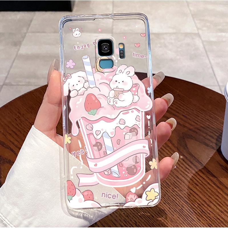 Hülle Für Samsung s9 Klar Luxus Niedlich Liebeshase Lustig TPU Weiches Silikon Rückseite Abdeckung Samsung S9+ / S9 Plus Schutzhülle