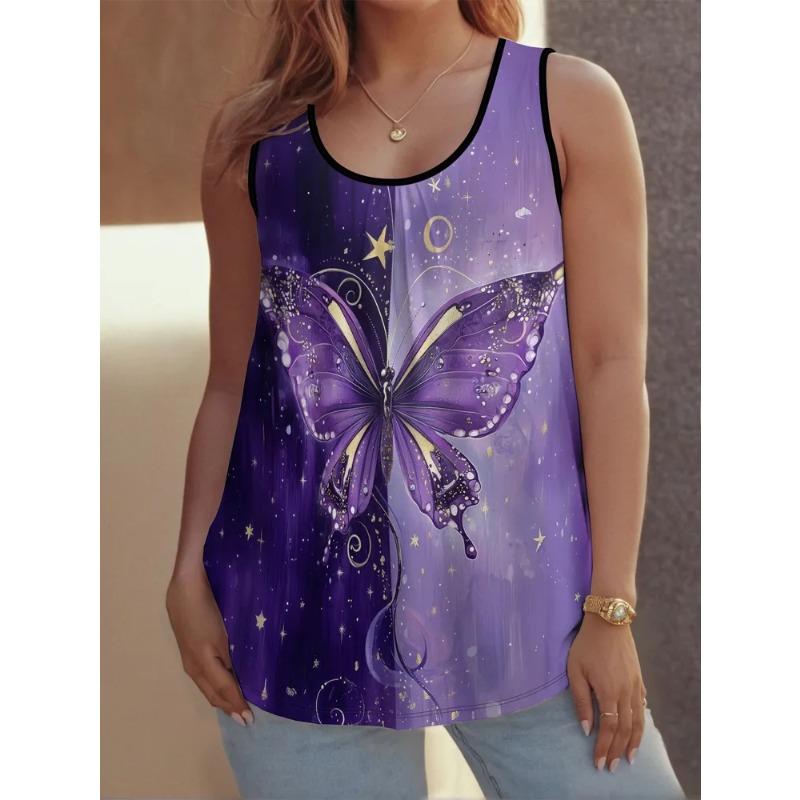 Cute Cat Prints Women's Sleeveless Vest Creative Colorful Leisure Loose Fashionable Comfortable Versatile Summer Vest
