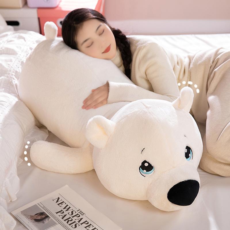 Cute polar bear doll sleeping pillow plush doll cute cute bear toy birthday gift doll