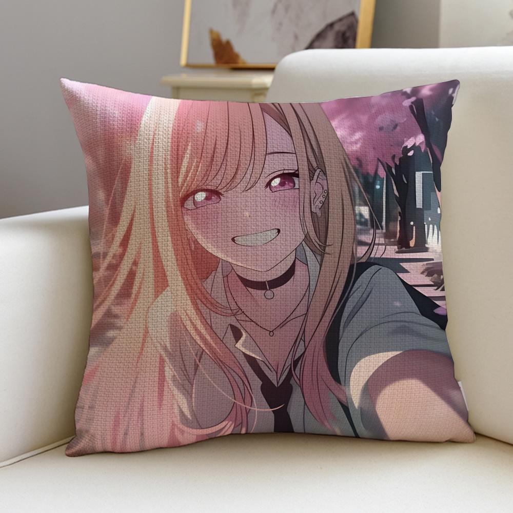 Lovely DDressUp DarlingS Cushion Cover Breathable and skinfriendly linen pillowcase square removable and washable cushion