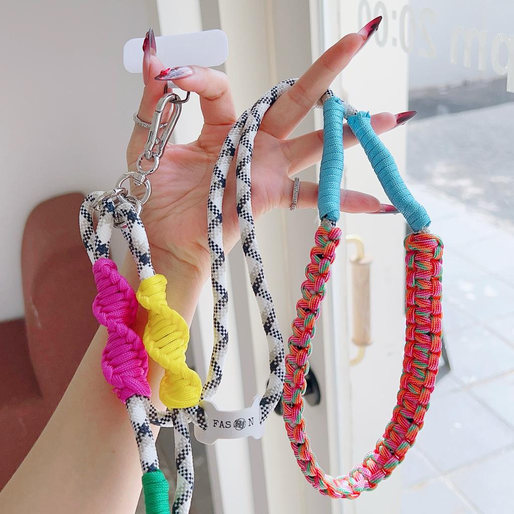 High-End Creative Hand-Woven Mobile Phone Universal Lanyard, Crossbody Long Rope, Seven-Color Shoulder Strap Anti-Loss Lanyard