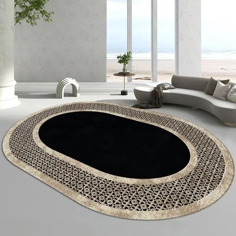

Овальний Розкішний Килим для Вітальні Домашній Декор Простий Великий Килим для Дивана та Столу Прані Килимки для Спальні Приліжкові Підлогові М які Килимки 60x90cm