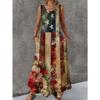 Abito da Donna Senza Maniche Girocollo con Stampa 3D Lungo Maxi per Estate Spiaggia Vacanza Abbigliamento Casual