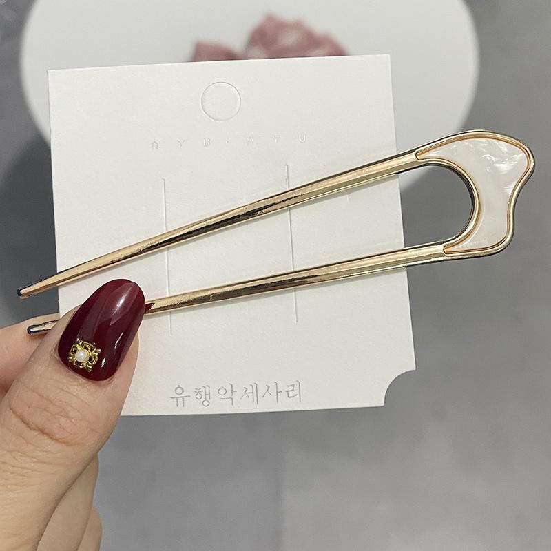 U-Shaped Hair Fork Fashion Tortoiseshell Acetate Hairpin Women Geometric Headwear Hair Sticks Girls New Hair Clips Accessories
