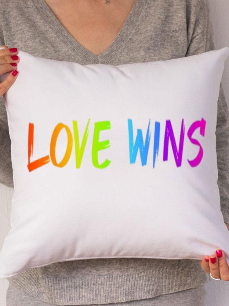 Rainbow Love Wins Pillow Cover for New Couple Bedroom Home Decor Love Pillowcase Tic Tac Toe Love Wedding Gift Pillows 45*45CM
