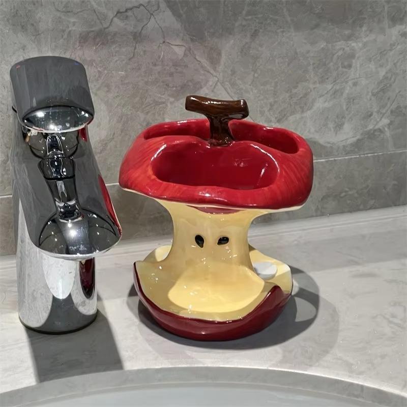 

Высокоэстетичный держатель для электрической зубной щетки Apple, керамическое основание, для зубной пасты, туалетных принадлежностей, креативная подставка-органайзер