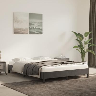 Vidaxl Bed Frame Without Mattress, Dark Gray, 140X200 Cm, Velvet