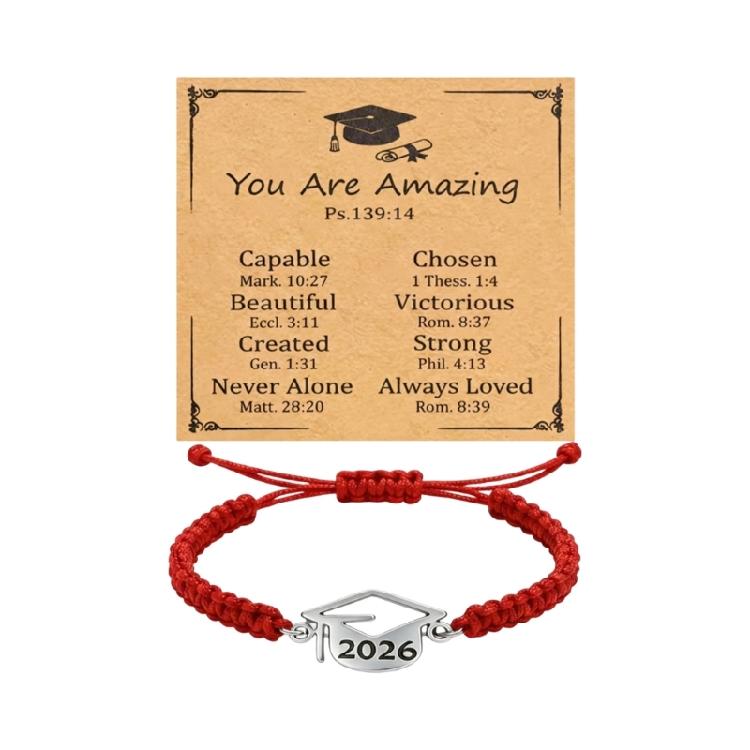 Trendy Flat Knot Friendship Bracelet With 2026 Graduate Theme Graduation Wristband For Schoolmates And Special Occasions