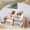 6Pcs Folding Cotton Linen Clothing Storage Box Wardrobe Clothing Toys Organizer Bins Multipurpose Laundry Basket