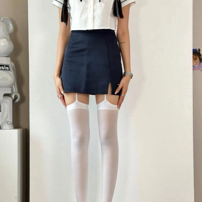 New Fashion Polka Dots Sexy Slim Thigh High Socks Lolita Cute Garter Stockings Women Summer Thin Nylon Suspender Belts Pantyhose
