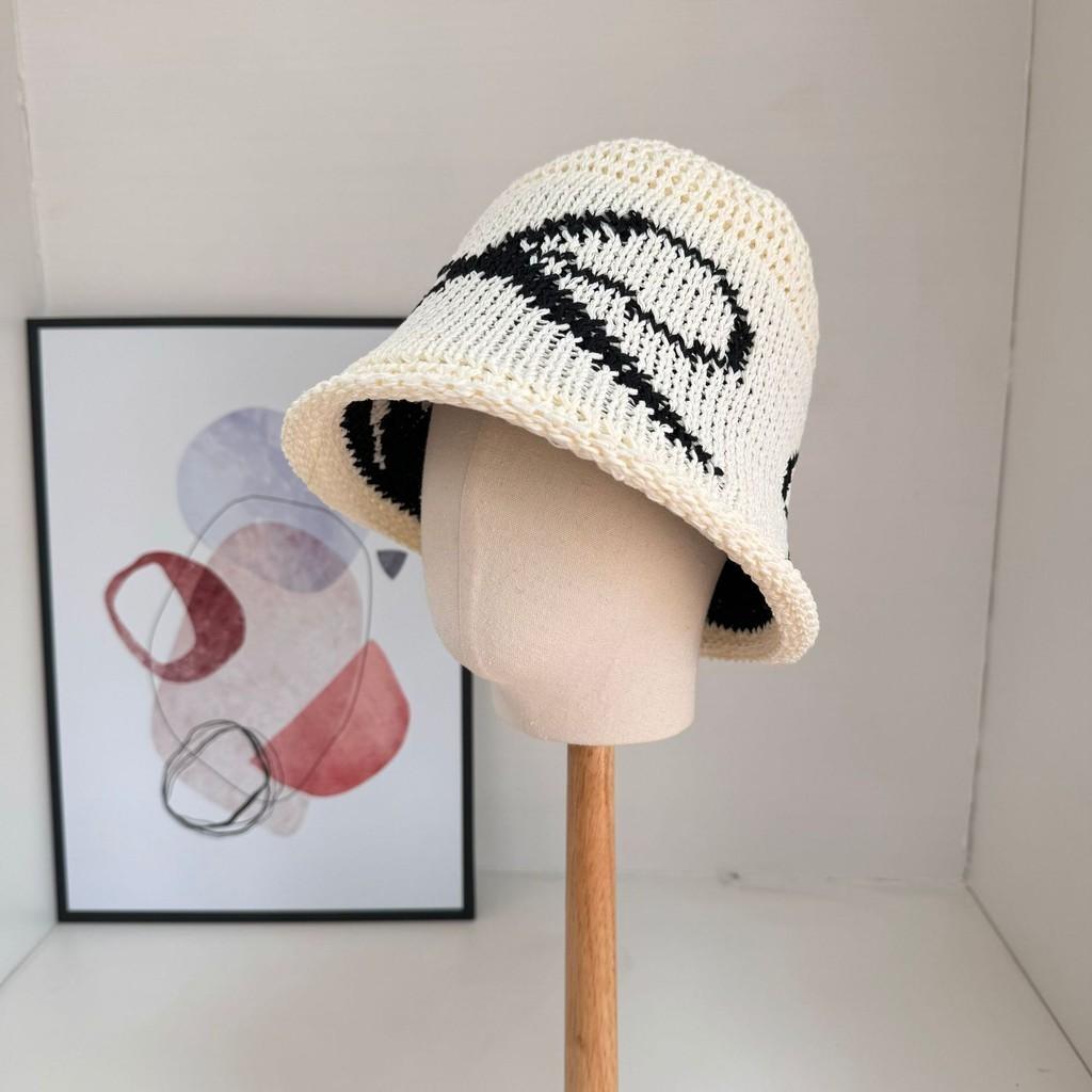 Elegant Korean Butterfly Bow Woven Hollow Sun Hat For Women Stylish Face Slimming Sunshade Fisherman Hat