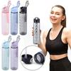 800ml Sports Water Bottle with Straw & Handle Portable Drinking Cup Large Capacity Motivational Drinking Bottle for Boys Girls