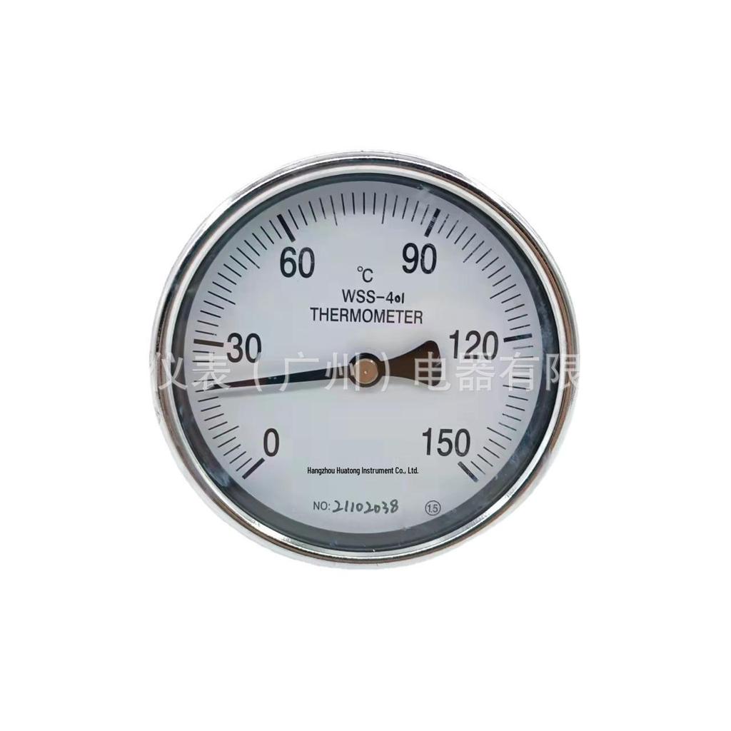 Axial Bimetallic Thermometer Gauge, Stainless Steel, for Industrial Boiler and Pipeline Temperature Measurement (WSS303/401/501).