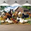 2D Plane, 1 Animal-themed Party Backdrop, Durable Polyester Material, Suitable for Birthday Party Decoration