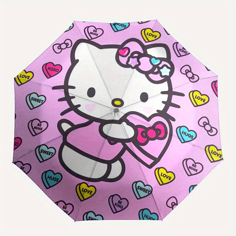 1pc Hello Kitty Love Hugs KindnessUmbrella with Plastic Handle,Suitable for All Seasons Home Travel Outdoor UmbrellaSanlio141