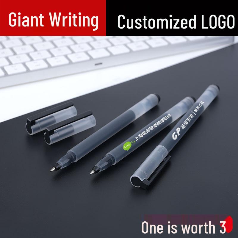 Customized Large Capacity Neutral Pen with Logo Printing - Black, Blue & Red Ink 0.5 mm чёрный