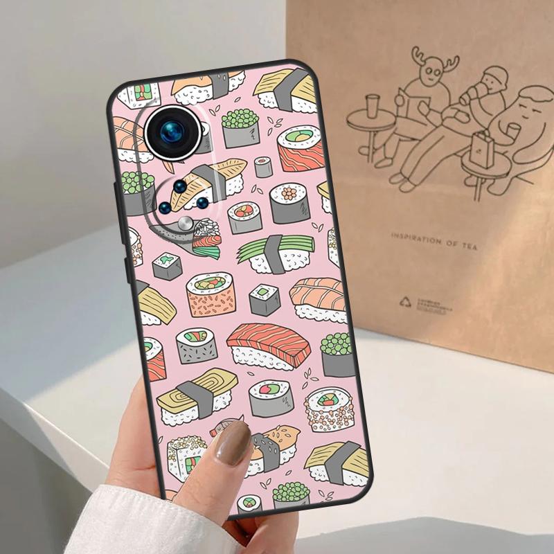 Sushi Food For Huawei P20 P30 P40 P60 Pro P Smart Nova 9 5T Honor 70 90 50 Magic5 Lite X7a X9a X8a Case