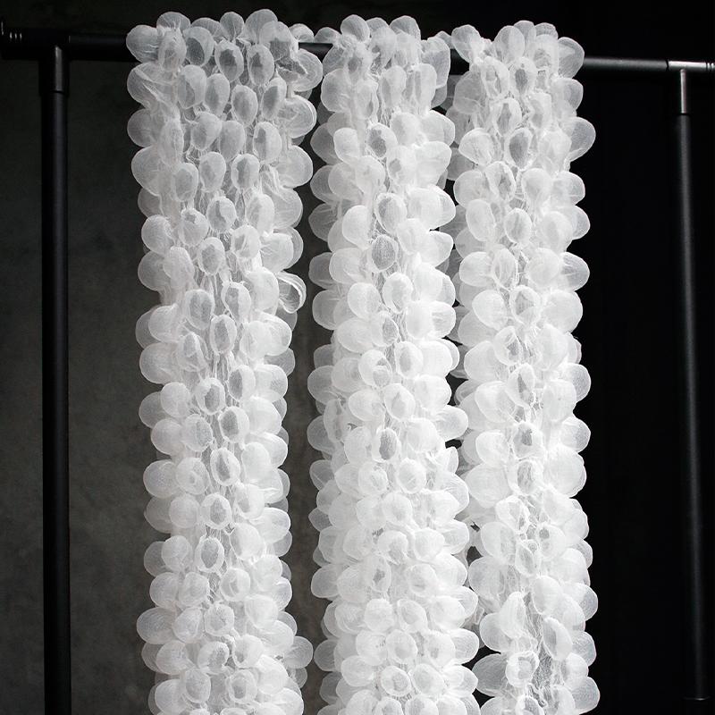 85X20cm 3D Bubble Yarn Fabric Seersucker Foam Heat-Setting See-Through Concave Shape Lace for Fashion Designer Clothing Sewing