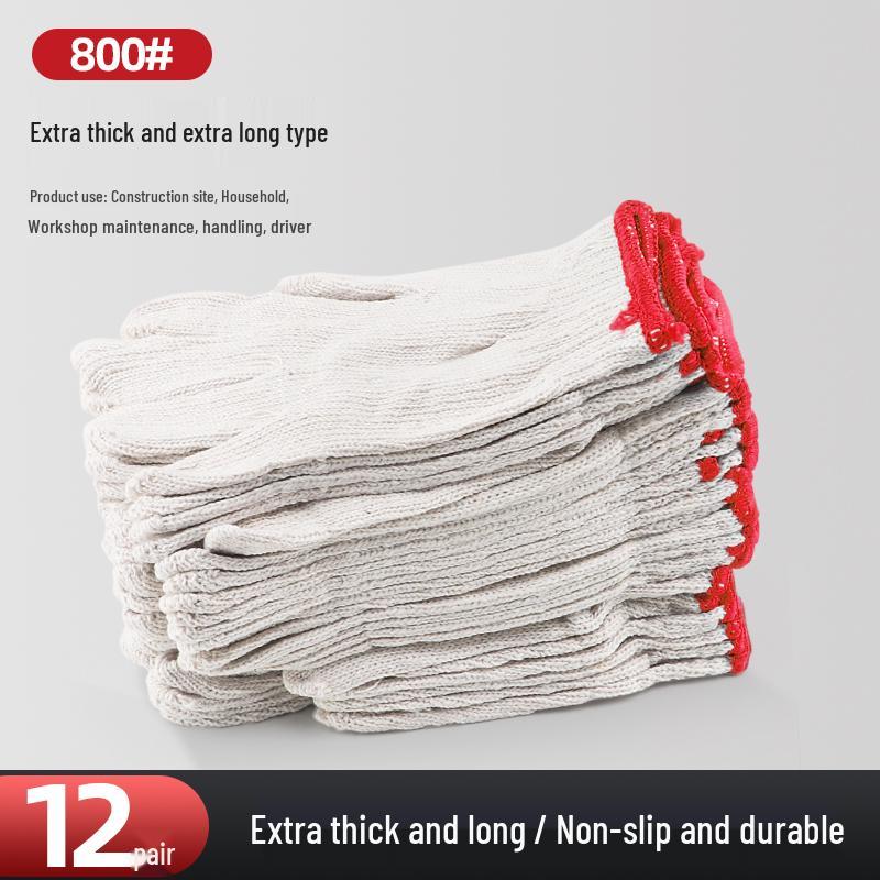 Pracovní bavlněné bezpečnostní rukavice odolné proti opotřebení pro stavební dělníky