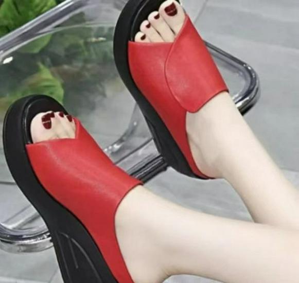 Damen Keilabsatz Plateau Sandalen - Sommer Modetrend