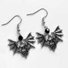 Pendientes Largos Retro Góticos Color Plata El Ojo de Horus Calavera Murciélago Cuervo Mariposa Gato para Mujeres Joyería de Fiesta de Halloween Regalos